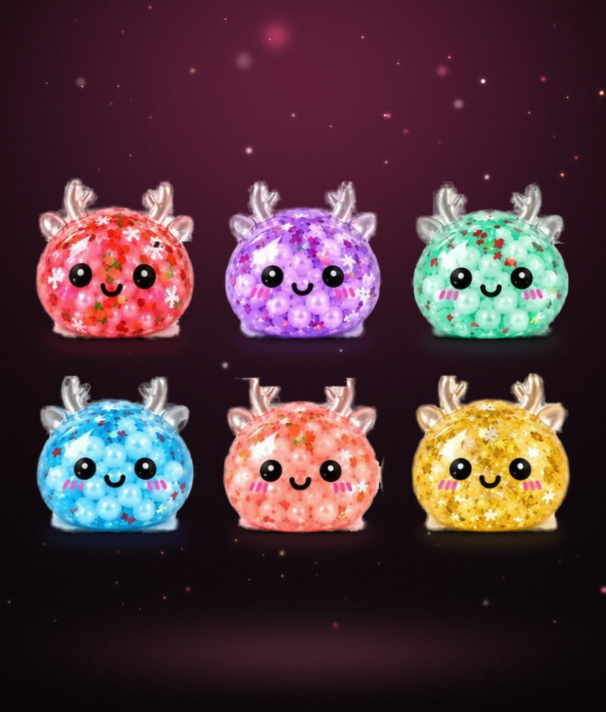 Rentier Squishy in allen sechs Farben